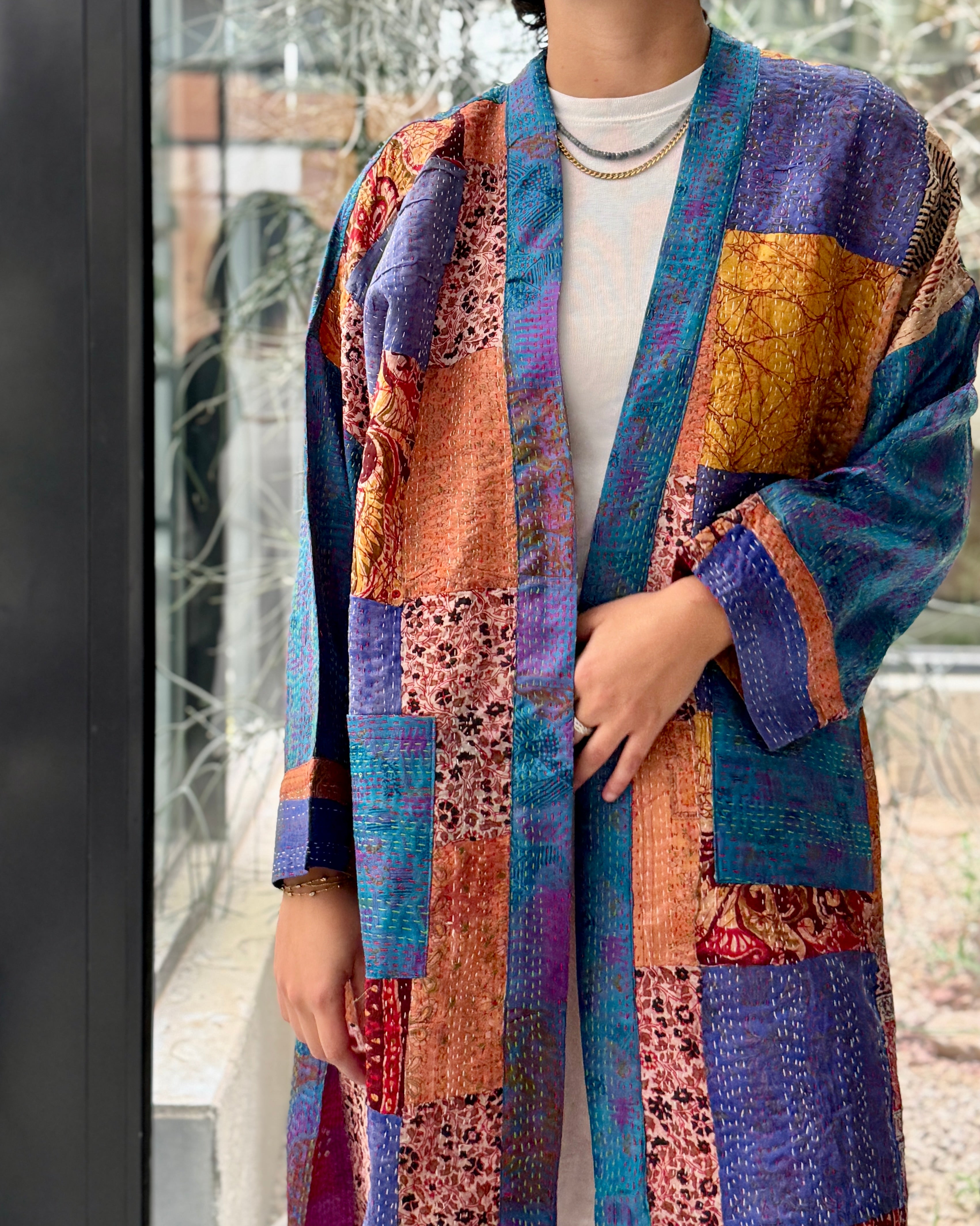 Indigo Dreams | Saffron Chess Abaya